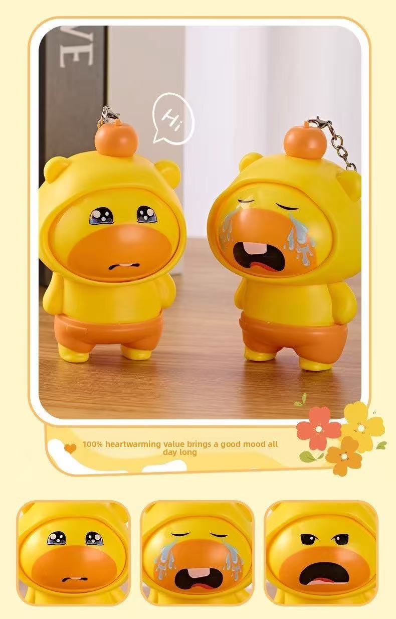 Capybara face-changing keychain couple stress-relieving pendant