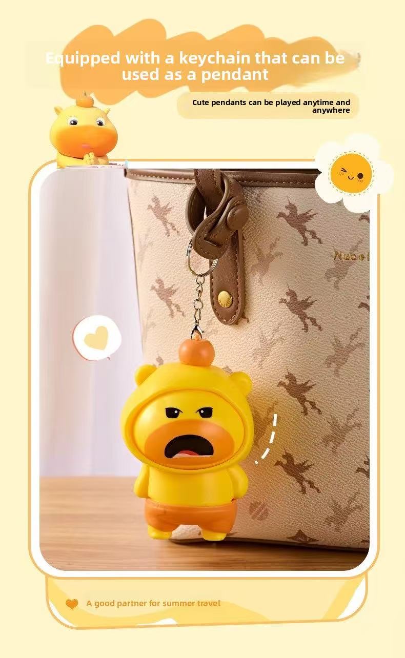 Capybara face-changing keychain couple stress-relieving pendant