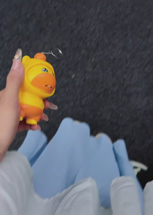Capybara face-changing keychain couple stress-relieving pendant